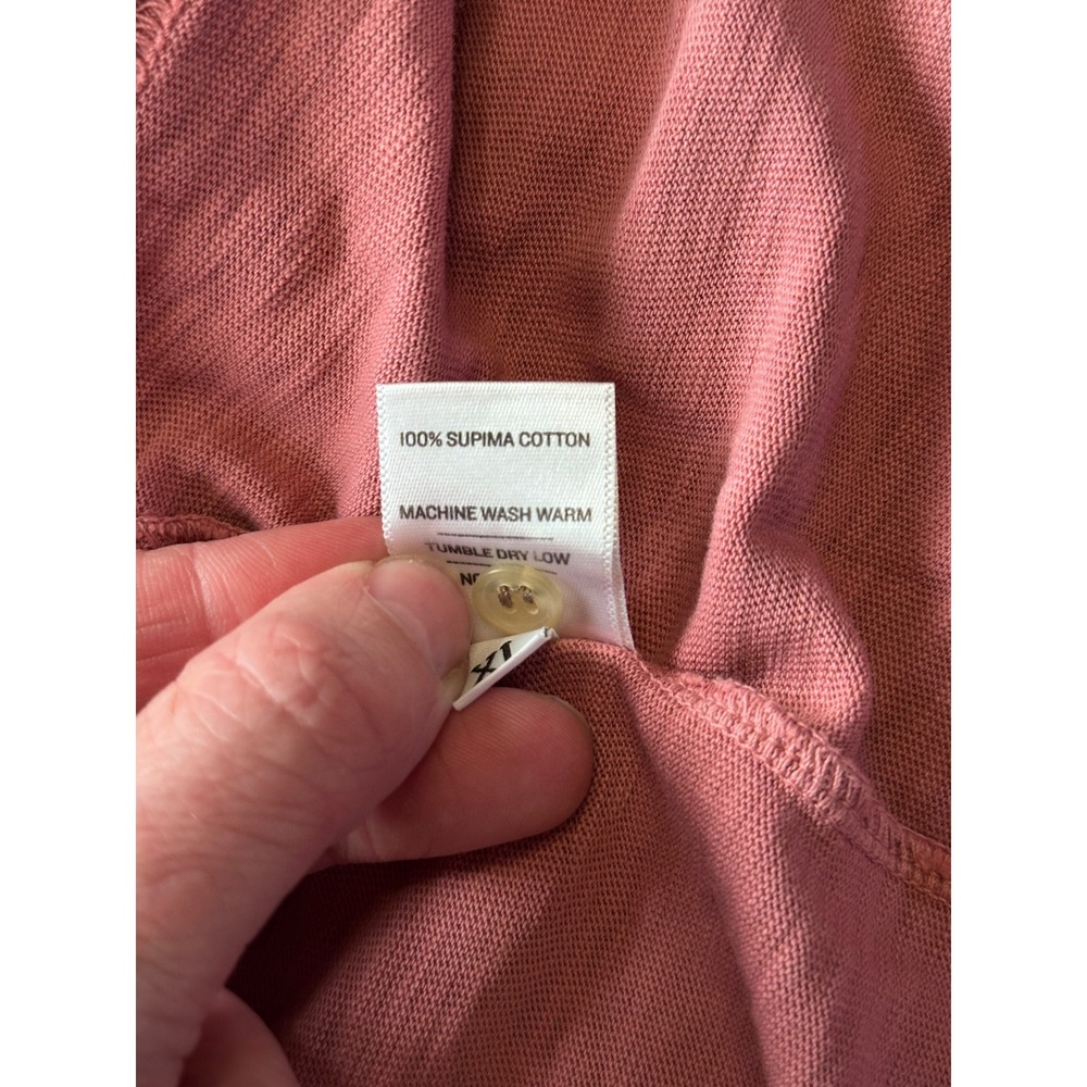 American Giant Womens XL Supima Cotton Long Sleeve Henley Top Orchid Pink USA - Picture 7 of 7
